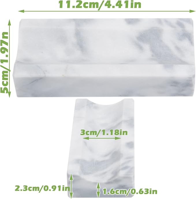 Marble Rolling Pin Holder,Rolling Pin Display Rack,Suitable for Storing Rolling Pin,Pizza Roller,Spoon,Knive,Fork and Other Kitchen Utensils,Set of 2(White Grey)