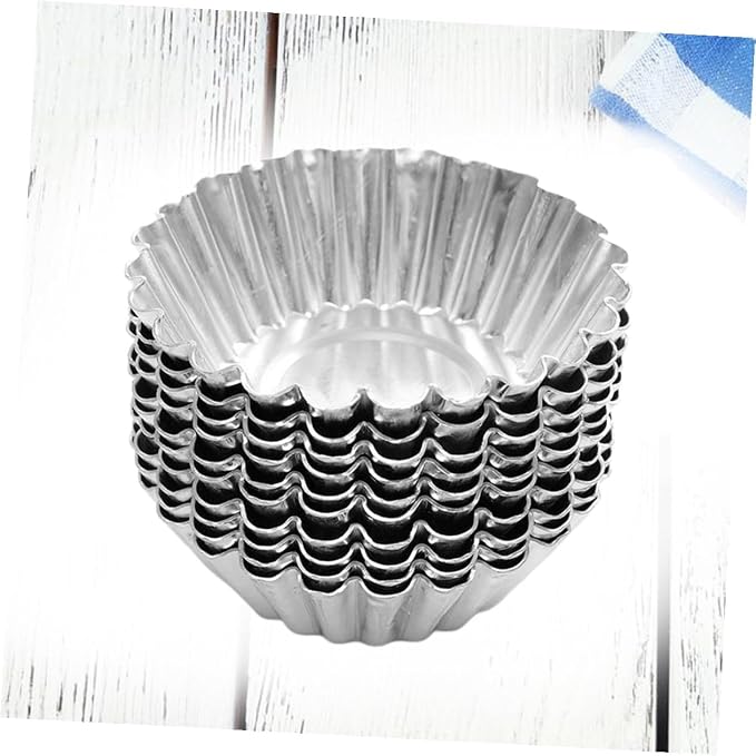 40pcs Nonstick Tinplate Egg Tart Molds for Baking Cupcakes Pies Custards Muffins and Cookies Metal Fluted Baking Cups for Even Heat Conductivity and Easy Release