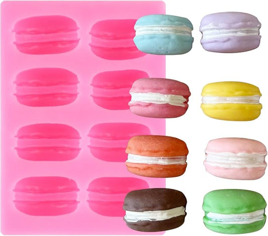 Mujiang 3D Macaroon Hamburger Silicone Molds Macaron Fondant Mold Macaron Chocolate Mold For Cake Decorating Cupcake Topper Gum Paste Candy Polymer Clay Set Of 1