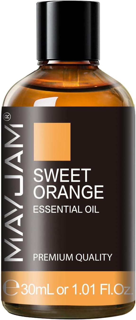MAYJAM Sweet Orange Essential Oil for Diffuser Soap Making, 1.01fl.oz | Long Lasting Scents, Orange Essential Oil for Skin, Citrus Essential Oils for Candle Making