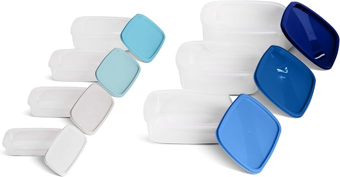 Core Kitchen 14 Piece Rectangular Food Storage Bowl Set - Blue Ombre