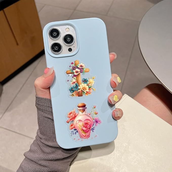 57PCS Transparent Artwork Scrapbook Stickers Pack, Vintage Aesthetic Flowers Stickers for Scrapbook Journal, Waterproof for Water Bottles Laptop Phone Scrapbook Supplies DIY Crafts