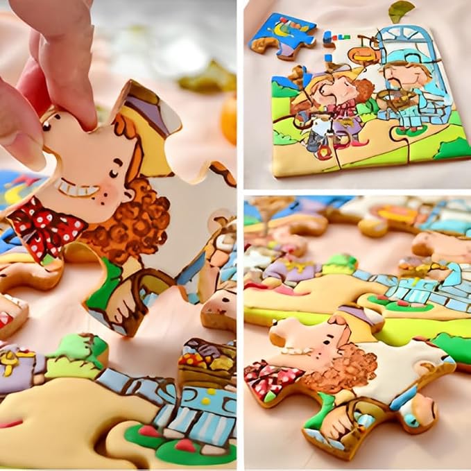Wetco Puzzle Cookie Cutter Set of 4Pcs, Biscuit Cutters Stainless Steel Set, Puzzle Cutter Fondant Cutters Tool for baking Cookie Baking for Birthday Party Valentine's Day gifts of love