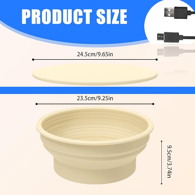 Space Saving Advanced Temperature Controlled Bread Proofing Bowl Sourdough Fermentation Tool Foldable Dough Bowl Electric Yeast Proofer