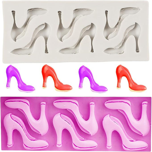 High Heels Silicone Molds High Heel Shoe Fondant Mold for Cake Decoration Cupcake Topper Chocolate Candy Sugar Craft Polymer Resin Clay Gum Paste
