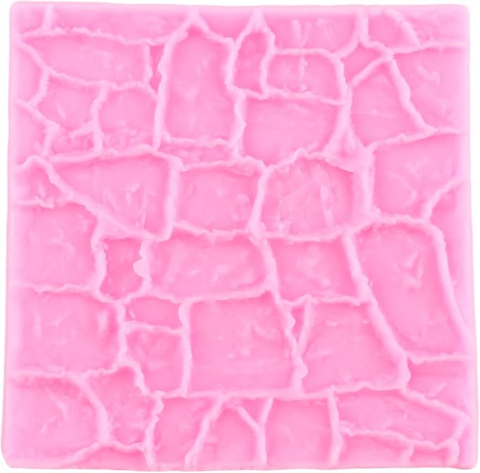 Mujiang Brick Wall Texture Design Silicone Molds Stone Texture Door Stone Path Fondant Molds Cake Border Decorating Cupcake Topper Chocolate Candy Set Of 3