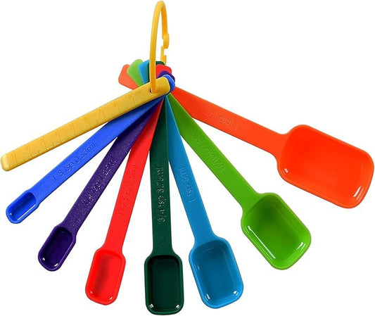 DOTINGHUX Plastic Measuring Spoons 8-Piece,Assorted Colors