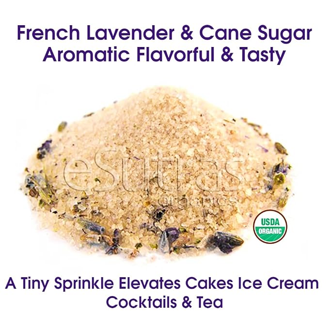 Esutras Organics Sugar, Lavender, 16 Ounce