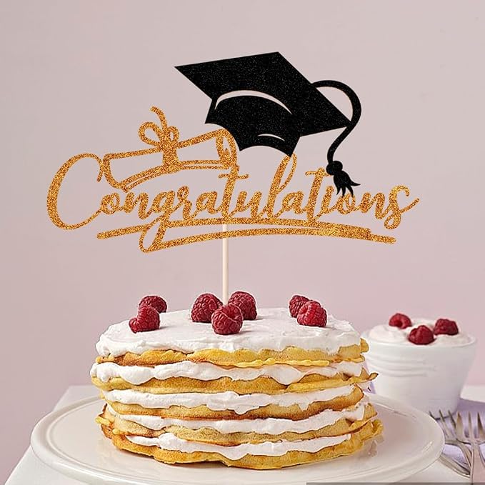 Congratulations 2026 Graduation Cake Topper,Congrats Grad Cake Decor - 2026 High School/College/Senior Graduation Party Decorations Supplies (Orange and black)