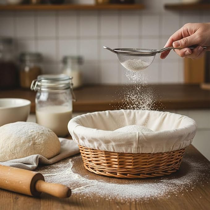 Bread Proofing Basket Cloth Liner 6Pcs 10 Inch Round Banneton Liner Natural Rattan Banneton Bread Proofing Cover Basket Cloth Liner Sourdough Bread Baking Supplies Cloth Bowl Covers for Bread Proofing
