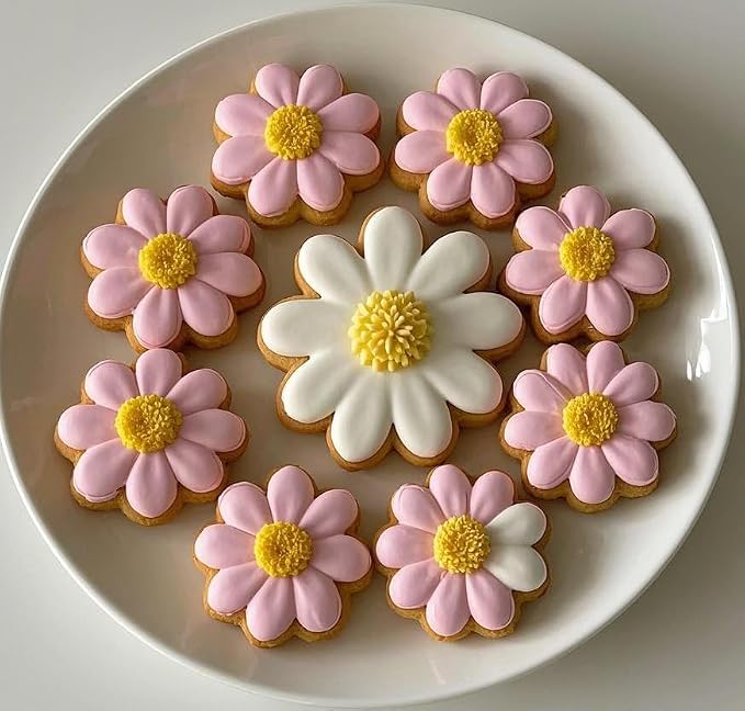 Daisy Cookie Cutter Set-6 Piece-4" 3.5" 3.0" 2.5" 1.8" 1"-Dishwasher Safe-Blossom Flower Fondant Cookie Cutters for Baking