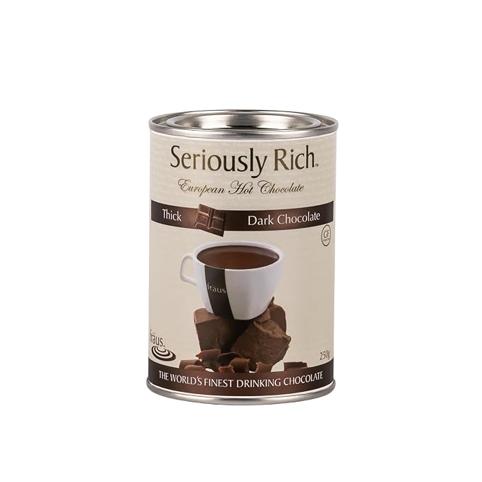 Fraus Dark Choco Hot Chocolate Mix – Rich and Velvety Dark Chocolate Cocoa Powder – Perfect for Cozy Winter Drinks – 250g Resealable Pack