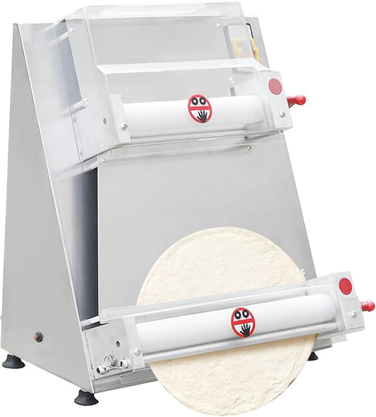 Commercial Dough Roller Sheeter, 3-15inch 370W 110V Electric Pizza Dough Roller Sheeter Machine for Home Automatic Electric Pizza Dough Press Machine Heavy Duty Pasta Maker Equipment for 3-15" Pizza