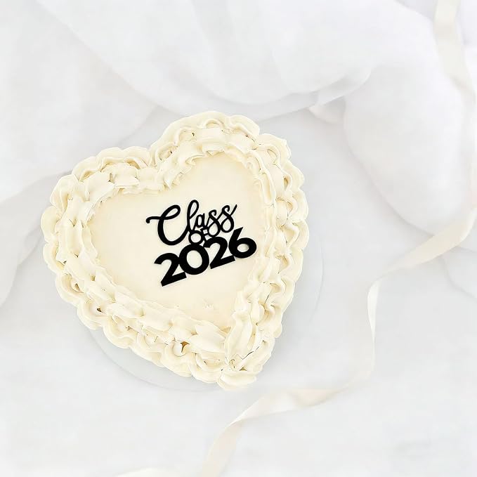 Class of 2026 Congrats Grad Cake Topper-Arcylic Graduation Party Decorations-Congratulations Cake Decor College High School Graduation Party Favors (black)