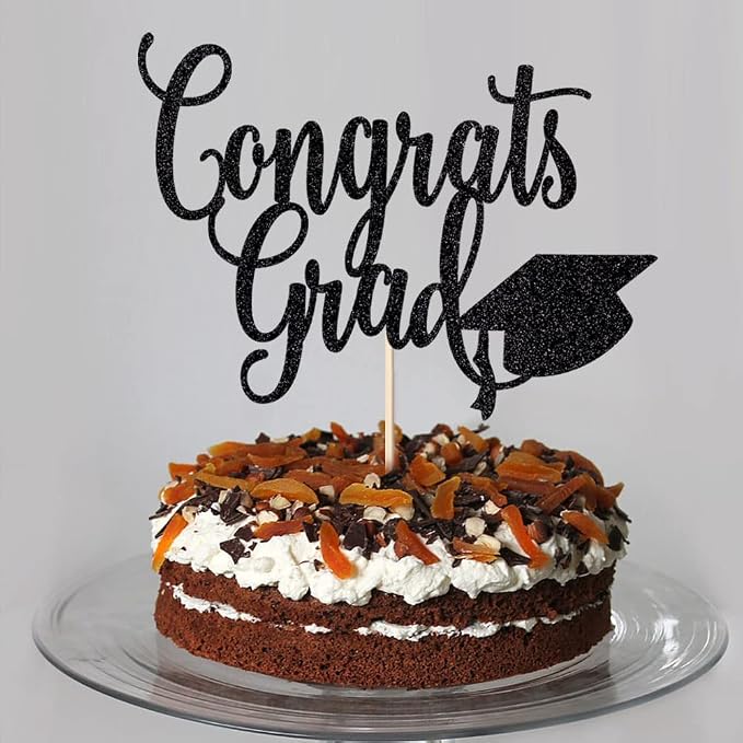 Black flash Congrats Grad Cake Topper,2026 Graduation Cake Topper, Congrats Grad Decorations,2026 High School/College/Senior Graduation Party Decorations Supplies.