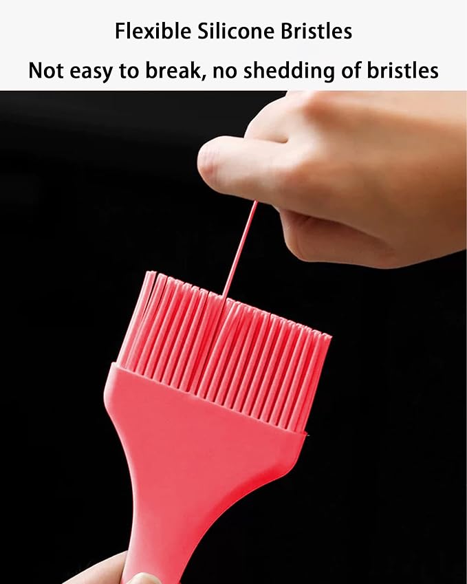 2Pcs Silicone Basting Pastry Brush - Heat Resistant Cooking Brushes Food Brush for Oil, Sauce, BBQ, Baking Outdoor Grill Dishwasher Safe – Red