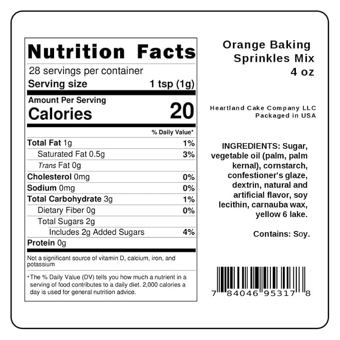 Orange Sprinkles 4oz pack for Baking Cakes, Cupcakes, Cookie Decorations, Ice Cream and Donut Toppings Edible Decorating Baking Supplies - (Orange)