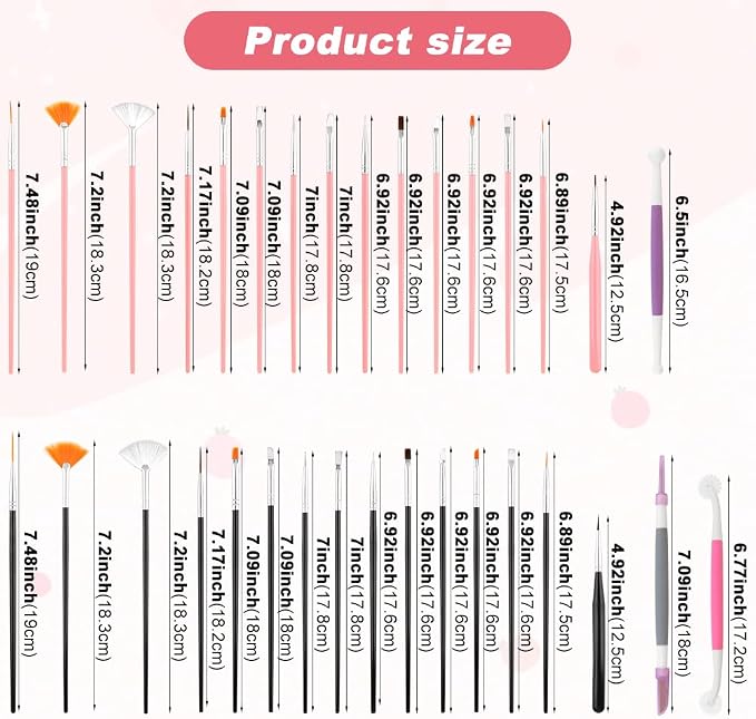 33Pcs Cake Decorating Brushes, Food Safe Cookie Paint Brushes Multiple Function Fondant Icing Pastry Brush DIY Tool Set Baking Decorating Painting Tool