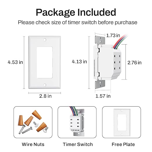 BN-LINK 7 Day Programmable in-Wall Timer Switch for Lights, Digital Light Switch Timer Indoor, Single Pole and 3 Way (Compatible with SPDT) Both Use, Neutral Wire Required, Blue Backlight, ETL Listed