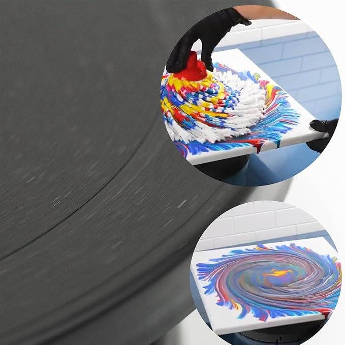 11 Inch Rotate Turntable Sculpting Wheel Revolving Cake Turntable Black Painting Turn Table Lightweight Stand for Paint Spraying Spinner, Cake Decorating, Displaying Item (Black)