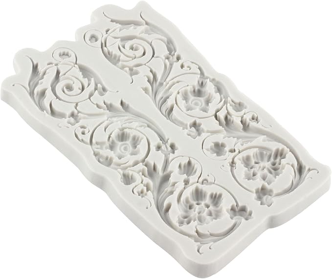 Baroque Style Curlicues Scroll Lace Fondant Silicone Mold Filigree Mold For Sugar Cake Decorating Cupcake Topper Gum Paste Polymer Clay