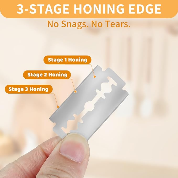 40-Pack Bread Lame Blades Refill, 6Cr13 Sourdough Blade Replacement, Stainless Steel Precision Razor Blades Designed for Sourdough Bread Scoring