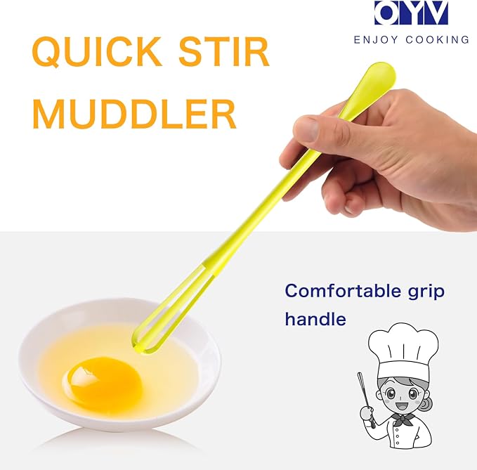 OYV Colorful Mini Whisk, Mini Spoon, Multifunctional Small Whisks for Cooking, Tiny Whisk 7 Pieces, Mini Small Wisk, for Blending, Whisking, Beating Ingredients, Mixing Sauces