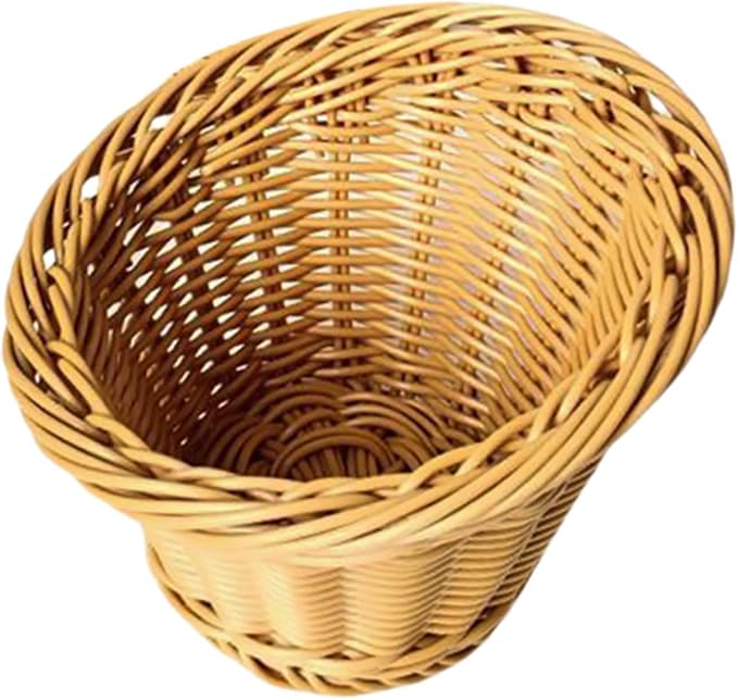 Milisten Handwoven Rattan Vegetable Basket Multi-function Kitchen Storage Basket with Lid Fruit and Bread Holder for Home Dining and Food Serving