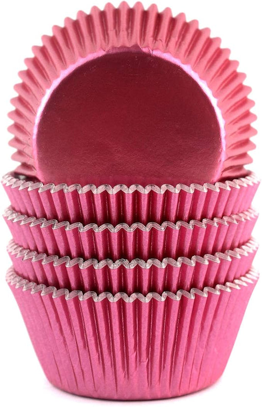 Foil Cupcake Liners Valentine's Day Standard Baking Cups 100 Pcs (Pink)