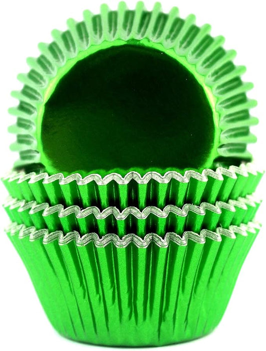 Foil Cupcake Liners Standard Baking Cups 100 Count (Green)