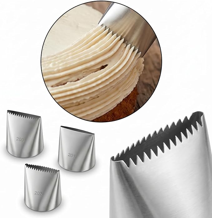 3 Pcs Large Frosting Piping Tips Kit, Piping Tips for Cake Decorating, Stainless Steel Icing Pipings Nozzles, Cake Icing Nozzles Tip for Cupcakes, Cakes, Cookie and Decorating