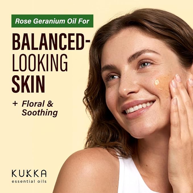 100% Pure Rose Geranium Oil - 4 Fl Oz Rose Geranium Essential Oil for Hair, Skin, Diffuser, Aromatherapy & DIY Soap Making Scent