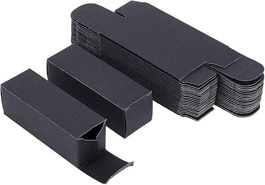 BENECREAT 50 Pack 3.4x1x1 inch Black Kraft Paper Lipstick Box Lip Balm Kraft Box for Birthday Festival, Wedding Valentine's Day, Festival Gift Packaging