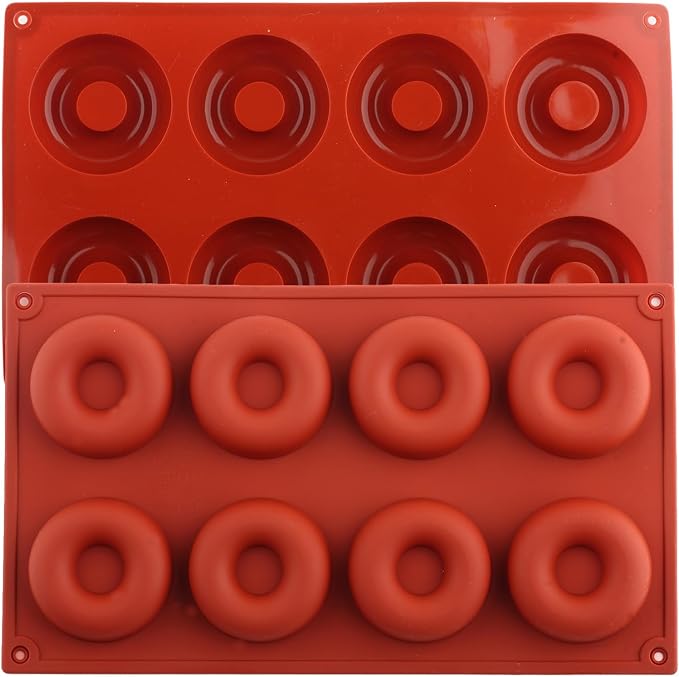 8 Cavity Donut Silicone Candy Molds Doughnut Pan Baking Mold Set of 2