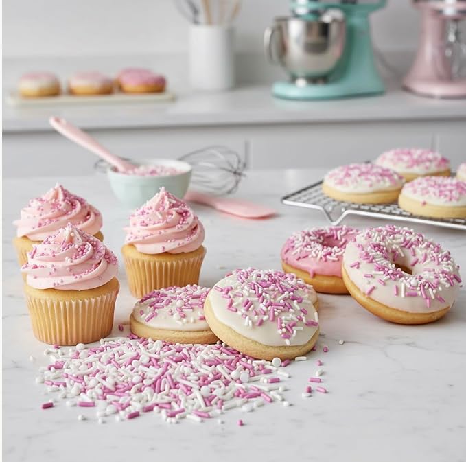 Manvscakes, No Artificial Dyes, Pink Sprinkles, Natural Sprinkles, Gluten Free, Valentine Sprinkles, Pink Cake Decorations, Mothers Day, Baby Shower, Cookies, Fondant Cake, Natural Dessert Toppings, 3