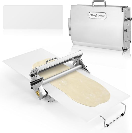 Folding Dough Rolling Machine with 39.4'' x 15.8" Sheeter Board, Stainless Steel Manual Dough Sheeter for Home Manual Dough Roller Machine with Thickness Adjustable for Making Fudge Crust, Pizza Dough
