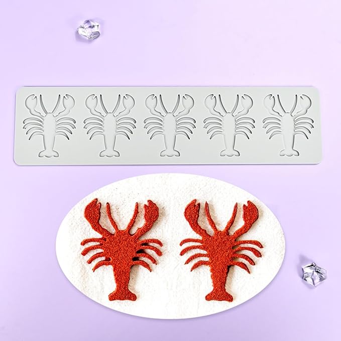 mostsom Sugarcraft Lace Mold Cake Border Decoration Lace Mat for Fondant Wedding Cake Decorating Baking Cake Decorating Crayfish Tools (E_ Crayfish)