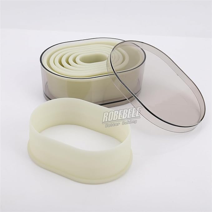 Multi-Shape Nylon Cookie Molds Round Square Star Plastic Geometry Biscuit Cutter Dough Mousse Bread Slicer DIY Bakery Utensils (Flat Oval)
