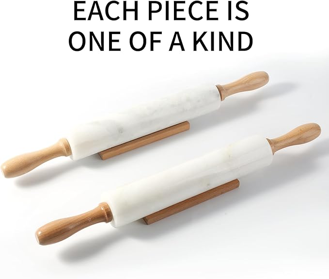 Koville Marble Rolling Pin, Non-Stick African Stone Polished Dough Roller