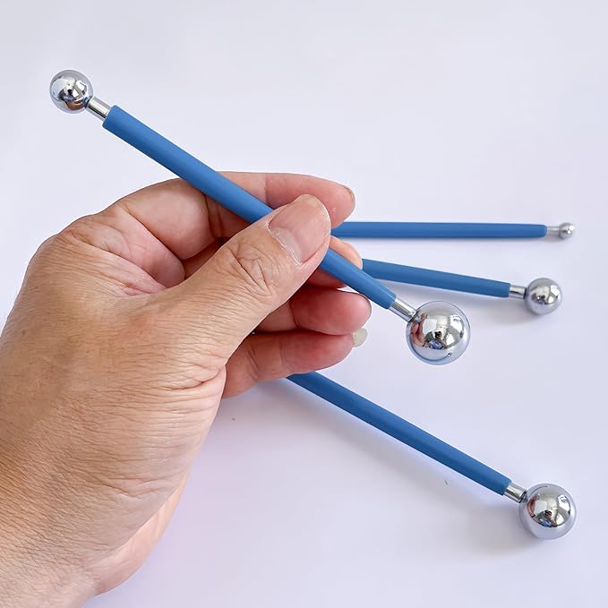 DIYOOHOMY 9 Pcs Polymer Clay Tools, Ball Stylus Silicone Sculpting Tools for Pottery Rock Dot Painting Nail Art Blending Clay Carving Ceramic Drawing DIY Craft Modeling