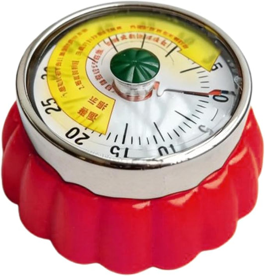Mechanical Kitchen Timer with Strong Magnet, Loud Ring Wind Up Cooking Timer, No Battery Manual Countdown Timer for Baking, Cooking, BBQ, Study, Classroom, Seniors & Daily Reminders