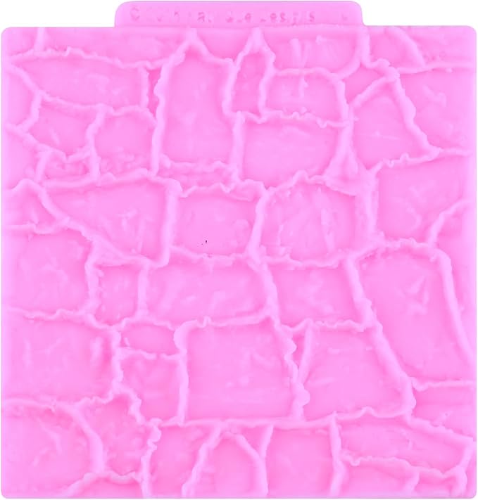 Mujiang Wood Grain Tree Bark Silicone Molds Rock Brick Wall Texture Fondant Impression Mat Tree Bark Texture Mold For Cake Decorating Cupcake Topper Candy Polymer Clay Chocolate Gum Paste Set Of 3