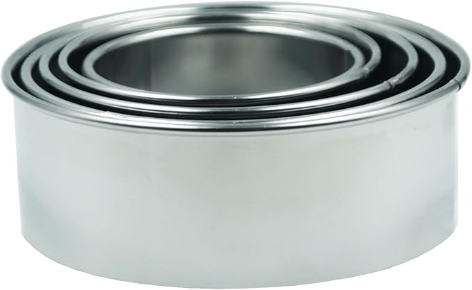 Round Biscuit Cookie Cutters Set,5 PCS Stainless Steel Circle Molds for Pastries Doughs Doughnuts