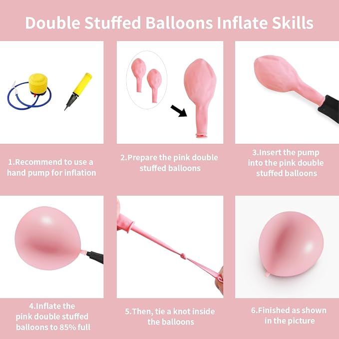 Light Pink Double Stuffed Balloons Different Size 115Pcs 5/10/12/18" Pink Balloon Arch Garland kit for Birthday Baby Shower Valentine's Day Bridal Shower Gender Reveal Wedding Mouse Party