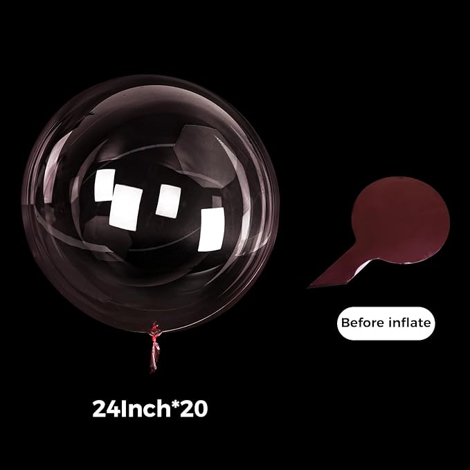 24 Inch Pink Bobo Balloons, 20PCS Bubble pink transparent Balloons Helium Style Large Transparent Balloon for LED Light Up Balloon Birthdays Anniversary Weddings Baby Showers Party Decorations