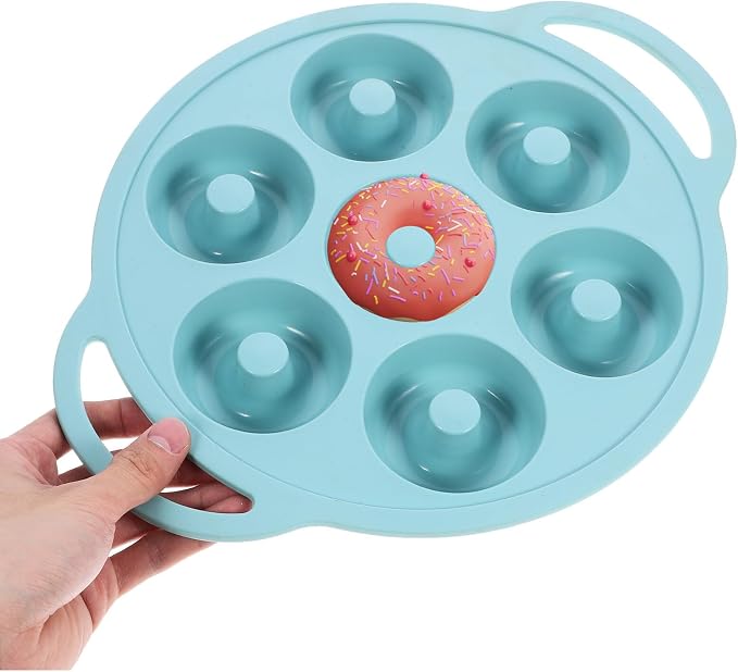 Wakauto Silicone Doughnut and Cake Mold Baking Pan Non-stick Flexible Donut Baking Tray Nordic Green for Home DIY Cake Making