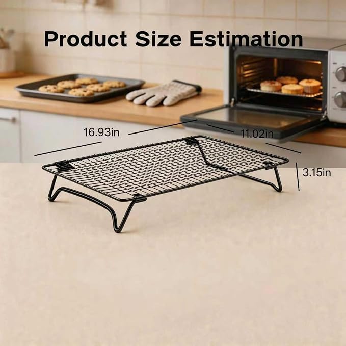 2-Pack Cooling Racks for Cooking and Baking, Wire Cookie Cooling Rack for Baking, Non-Stick Cookie Racks Cooling