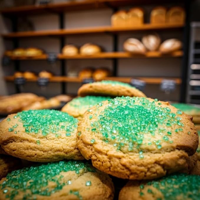 Bakerpan Forest Green Sugar Sprinkles for Baking - 7 oz Coarse Sparkling Decorating Sugar Crystals for Baking Topping, Cookies & Cupcakes | Kosher, Gluten-Free, Made in USA