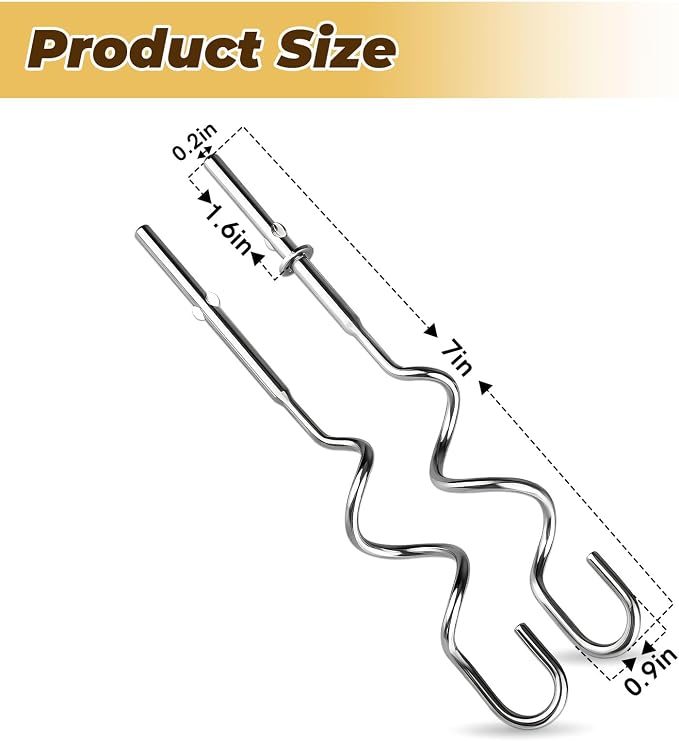 Dough Hook for Ninja Mixer, Power Mixer System (CI100 Series) for Ninja Blender Accessories CI100, CI101, CC105A, CI105BRN & CI101H1, Stainless Steel Foodi Accessories XSKDOUGHHK,1 Pack