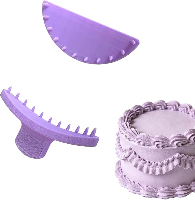 2 PCS Cake Arch Guide Tool, Ruffle Guide Stencil, Cake Piping Guide Tool, Cake Decoration Tools, Cake Ruffle Marker for 6"-12" Cakes (Large)